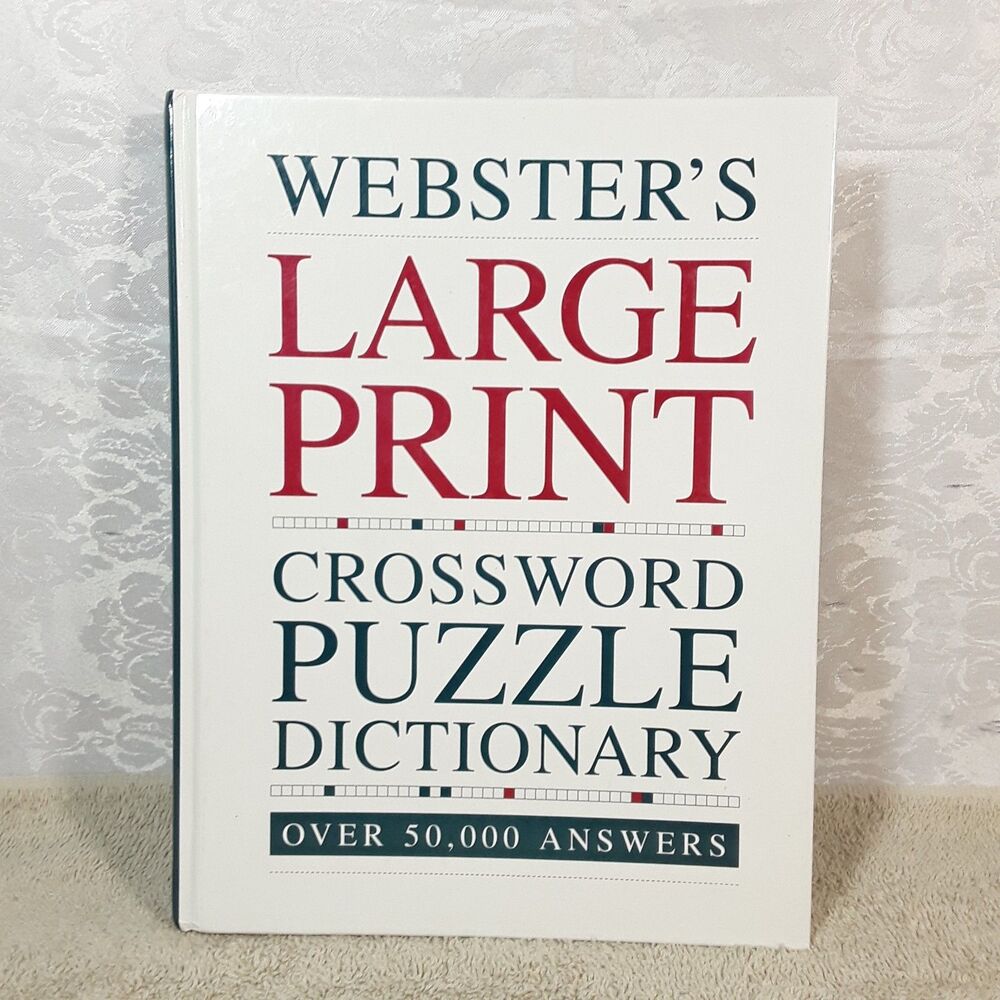 Good LARGE PRINT Webster’s Crossword Puzzle Dictionary, 1994 Vintage, Hardcover